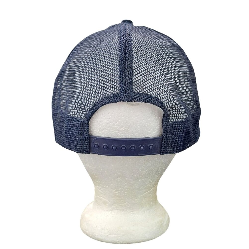 Vintage USPS Trucker Hat Express Mail Eagle Blue Mesh Snapback Rope Twin Towers - Picture 8 of 13